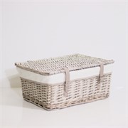 Košara s poklopcem četvrtasta 49x36/h20cm natur wash