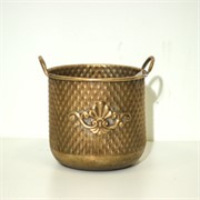 Metalna posuda s ručkama 27,5x24cm h26cm zlatna