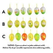 Jaja plastična 7cm 6kom oslikana mix boja