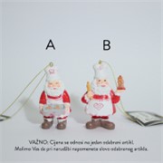 Ukras za bor Djed božićnjak kuhar 5,3x9h cm 2ass