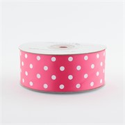Traka saten na točke 38mm/25m shocking pink/bijela 175