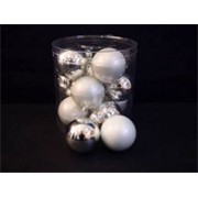 Staklene kuglice 6cm/12kom - srebrna S/M