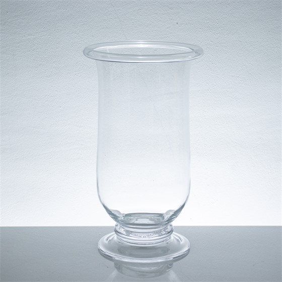 Staklo vaza na nogu prevrnuti rub h40d24cm