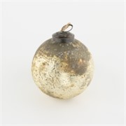 Staklena kuglica "crushed" 10cm srebrna