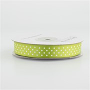 Traka saten na točke 16mm/25m lemon grass/bijela 528