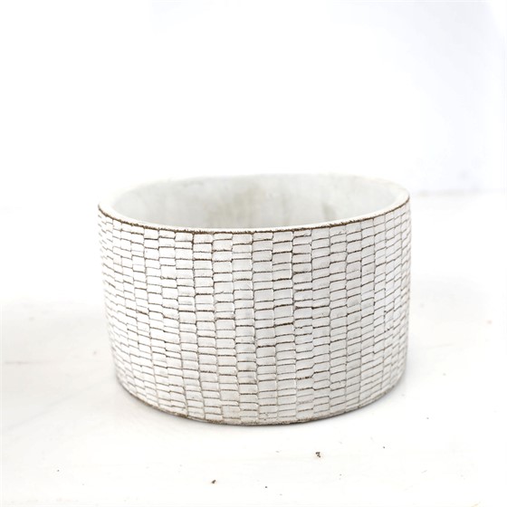Cement posuda okrugla 17xh10cm bijela