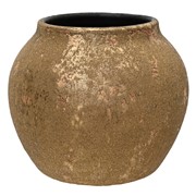 Terakota vaza h16 d20cm smeda/zlatna