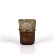 Staklo svijećnjak/vaza h14cm d10,5cm zlatna/smeđa