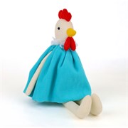 Kokoš h38d16cm bijela/plava