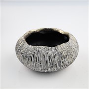 Cement posuda d15,5xh7cm bijela/zlatna