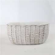 Cement posuda oval 23x13xh11cm bijela