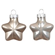 Staklene kuglice zvijezda 2x4,5x4cm x12 kom tan