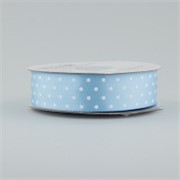 Traka saten na točke 25mm/25m blue mist/bijela 311