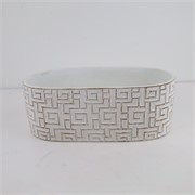 Cement posuda oval 40x18xh15cm bijela