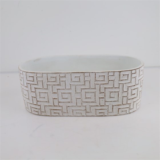 Cement posuda oval 40x18xh15cm bijela
