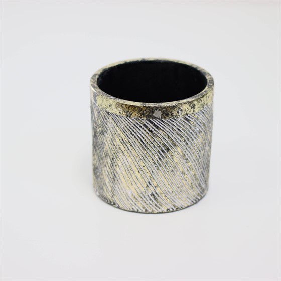 Cement posuda okrugla d16,5xh16cm zlatna