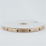 Traka saten love 10mm/73,15m t.tan