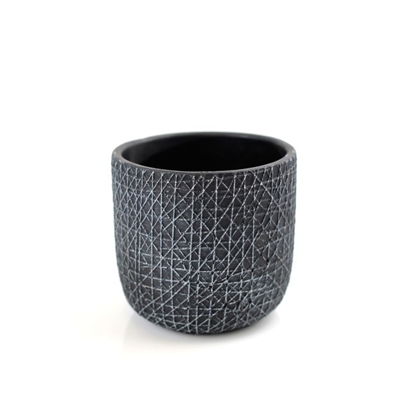 Cement posuda okrugla 10xh10cm crna