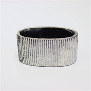Cement posuda oval 15x8,5cm h8,5cm bijela/zlatna