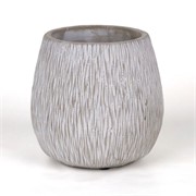 Cement posuda okrugla d16,5xh16cm siva/bijela