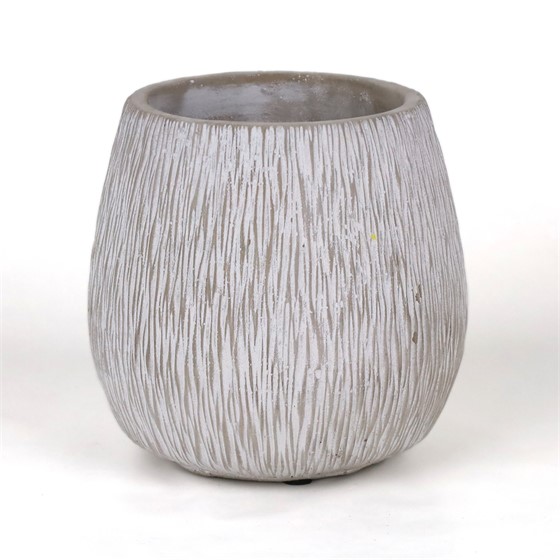 Cement posuda okrugla d16,5xh16cm siva/bijela