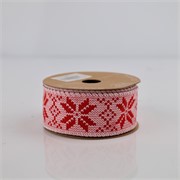 Traka Xmas Star geometry 37mm/10m crvena/bijela