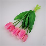 Tulipan buket x5 33cm roza/bijela