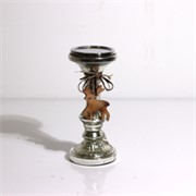 Staklo svijećnjak h23 d10cm srebrna