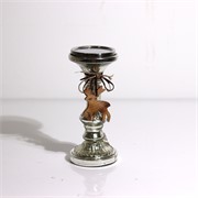 Staklo svijećnjak h23 d10cm srebrna