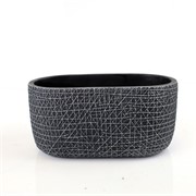 Cement posuda oval 22x12xh11cm crna