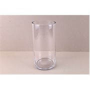 Staklo vaza cilindar h20d10cm šlif