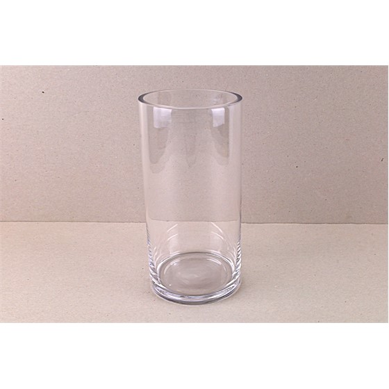Staklo vaza cilindar h20d10cm šlif