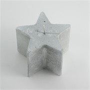 Svijeća metalik zvijezda 9,5x8cm - srebrna