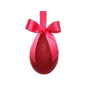 Jaje s mašnom gliter 10cm t.roza
