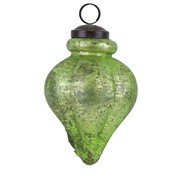 Staklena kuglica lukovica 8x12cm antik sv.zelena