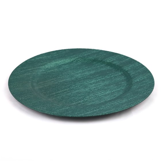 Tanjur plastični, uzorak drvo 33cm t.zelena