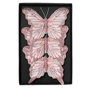 Leptiri 12xh9,7cm x3kom blush roza