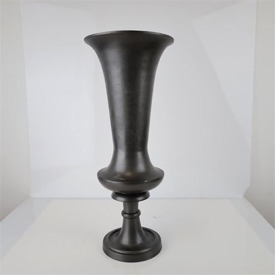 Vaza metalna 25xh60cm antik olovno siva