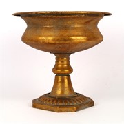 Metalna posuda na nogu d31cm h28,5cm zlatna