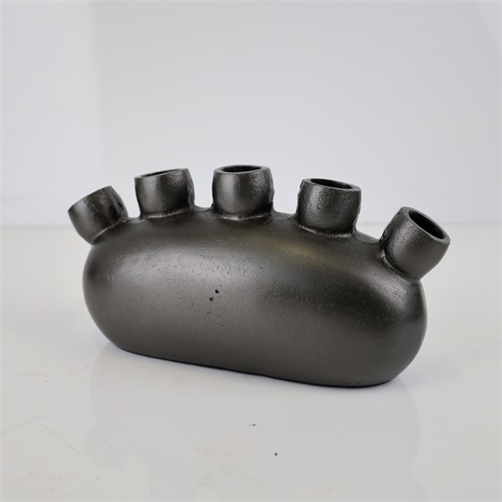 Vaza alu 32x12xh16cm antik olovno siva