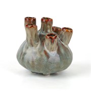 Keramička vaza h14cm d15,5cm sivo/smeđa