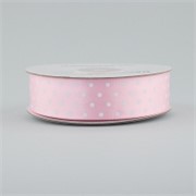 Traka saten na točke 25mm/25m roza/bijela 123
