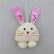 Zec viseća dekoracija 9x4xh16cm bijela/lila