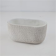 Cement posuda oval 20x11xh10cm bijela