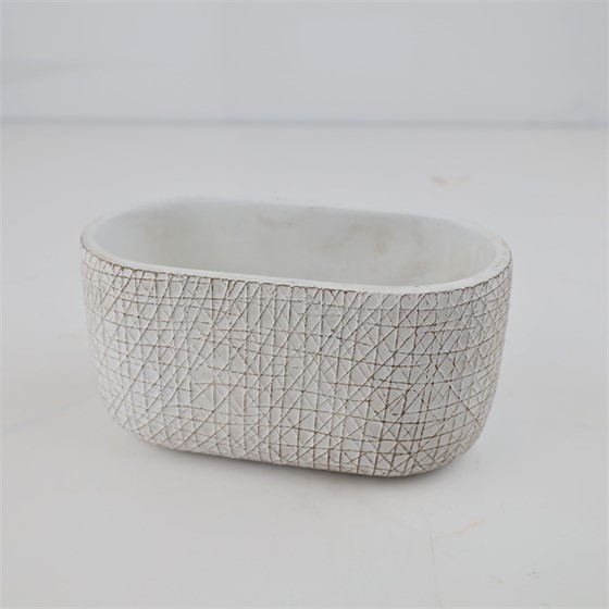 Cement posuda oval 20x11xh10cm bijela