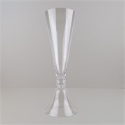 Staklo vaza konus na nogu h70d23cm šlif