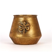 Metalna posuda cvijet d12,5cm h11,5cm zlatna