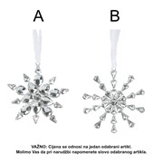 Ukras za bor pahuljica s kristalima h9cm 2ass srebrna