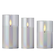 LED svijeća u staklenoj čaši x3kom d7,5cm iris ww