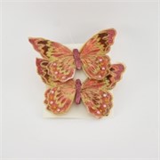 Leptir na štipaljci 0,5x18cm h12cm x2kom glitter/roza